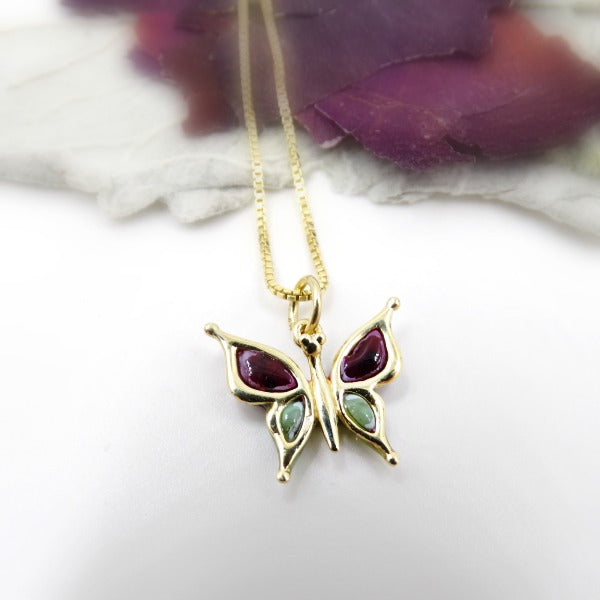 Butterfly Memorial Pendant – 14K Gold Keepsake Made from Your