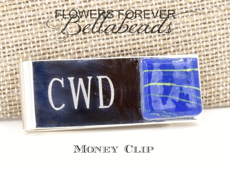 Memorial Jewelry made from Flower Petals, Sterling Silver Money Clip