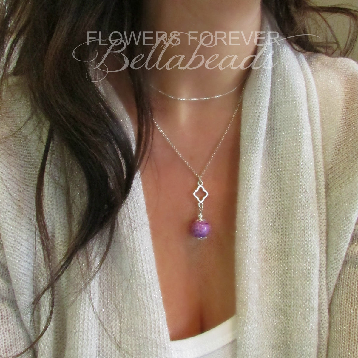 Memorial Jewelry made from Flower Petals, Jewelry Clover Necklace Pendant
