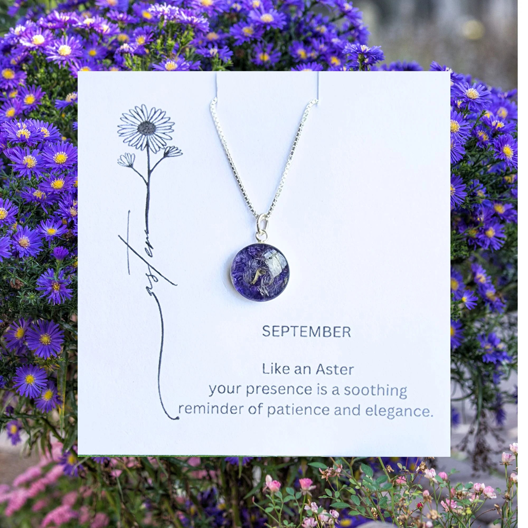 Dried flower memorial jewelry deals