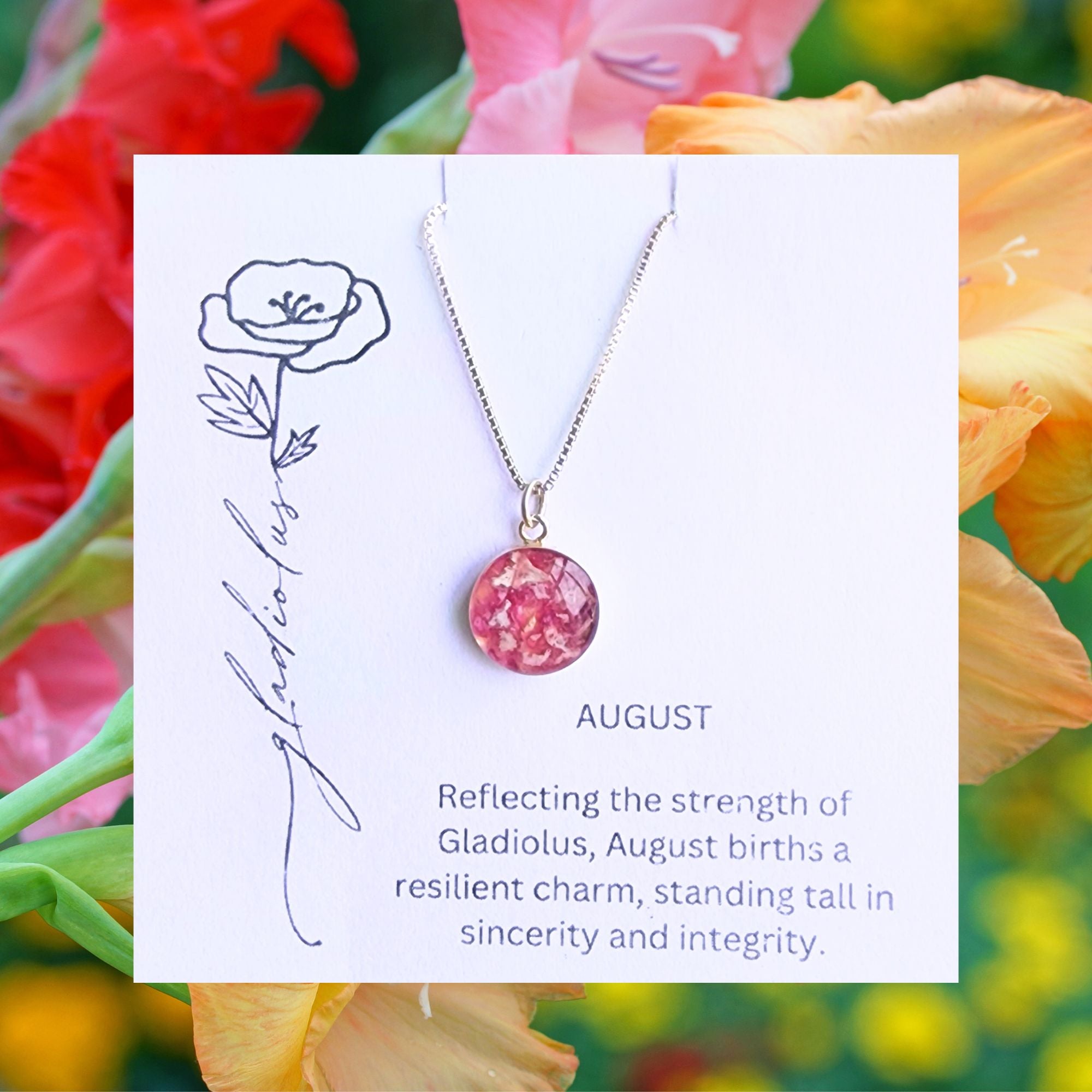 Birth Flower Pendant Necklace — Oscar Willow & Co