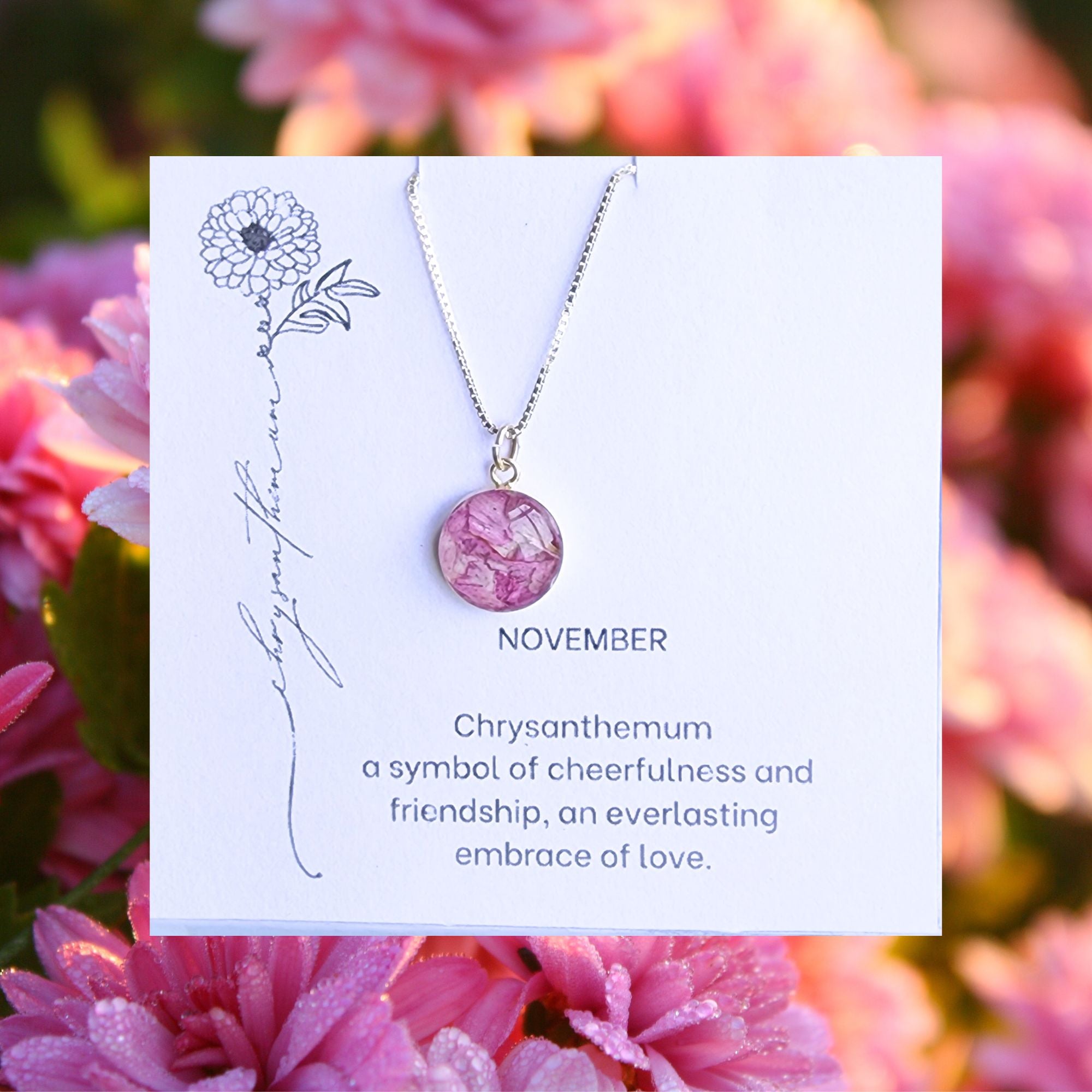 Birth Month Flower Necklace – Luna Mia Accessories