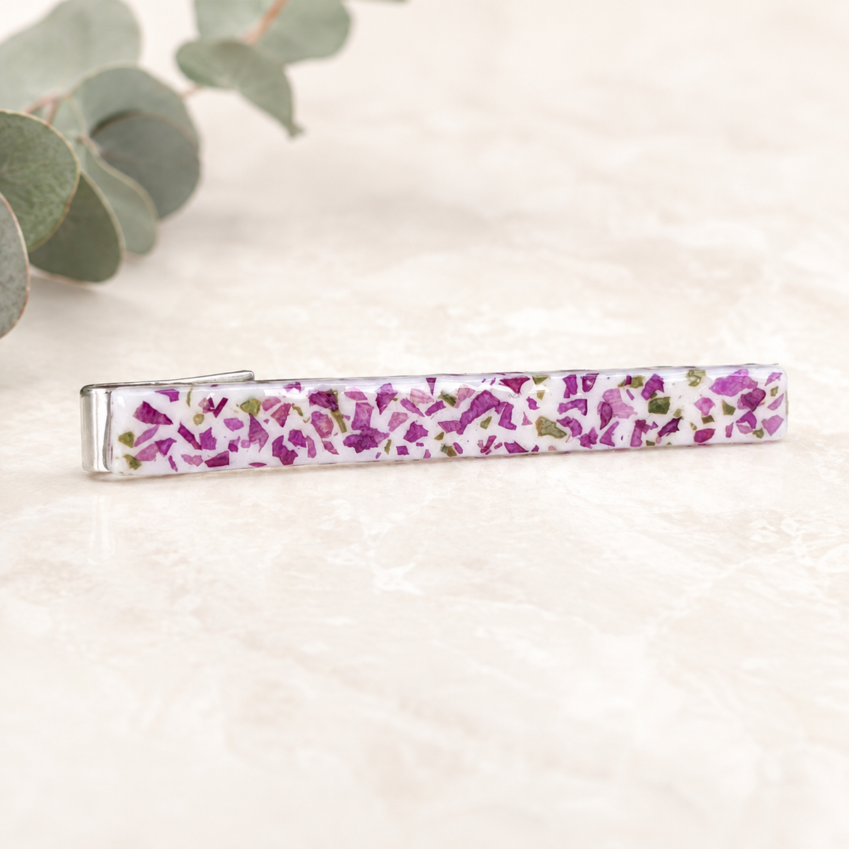 Memorial Tie Bar – Custom Funeral Flower Keepsake