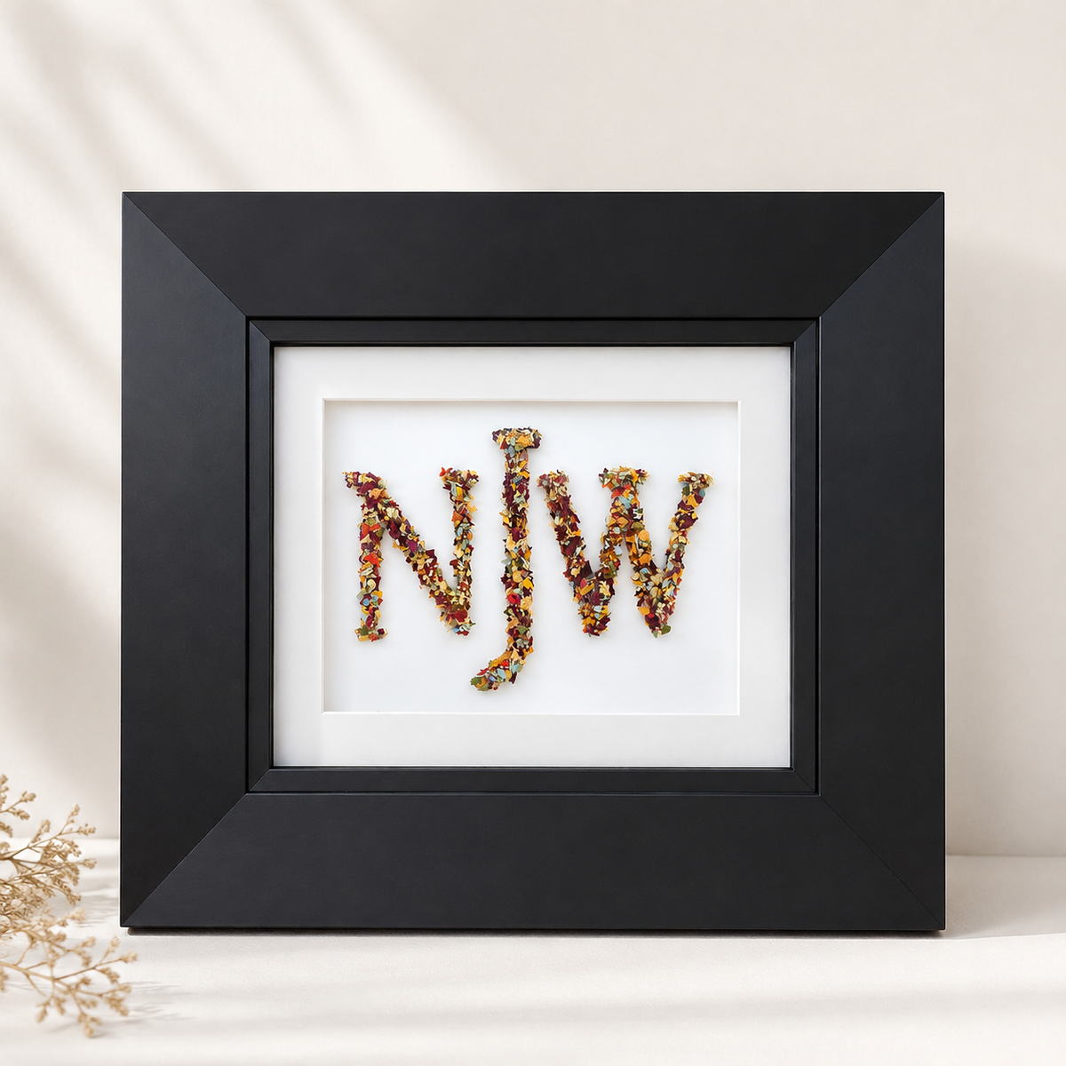Custom Framed Floral Letters - 8" x 10" Monogram
