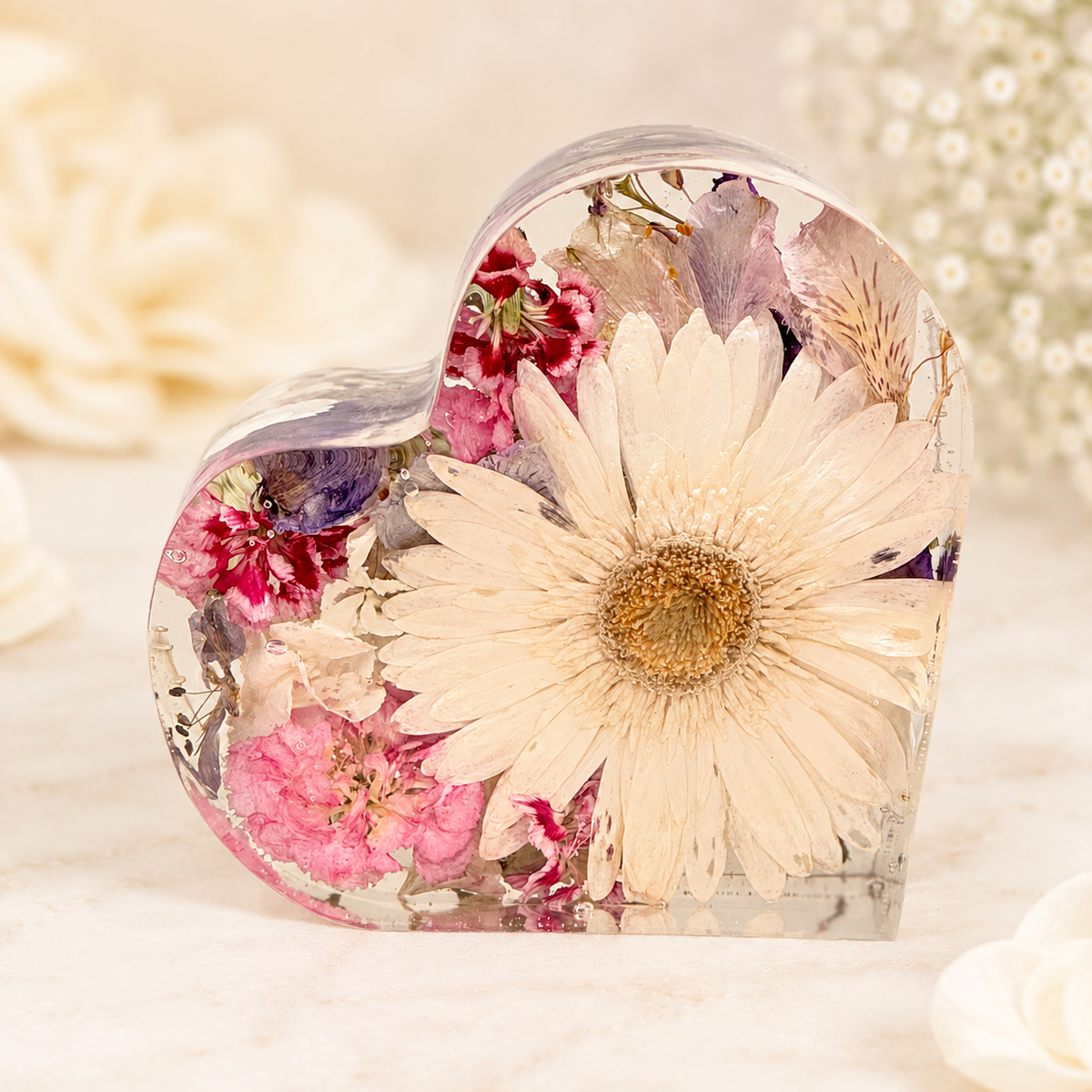 The Everlasting Heart – Resin Flower Preservation Keepsake