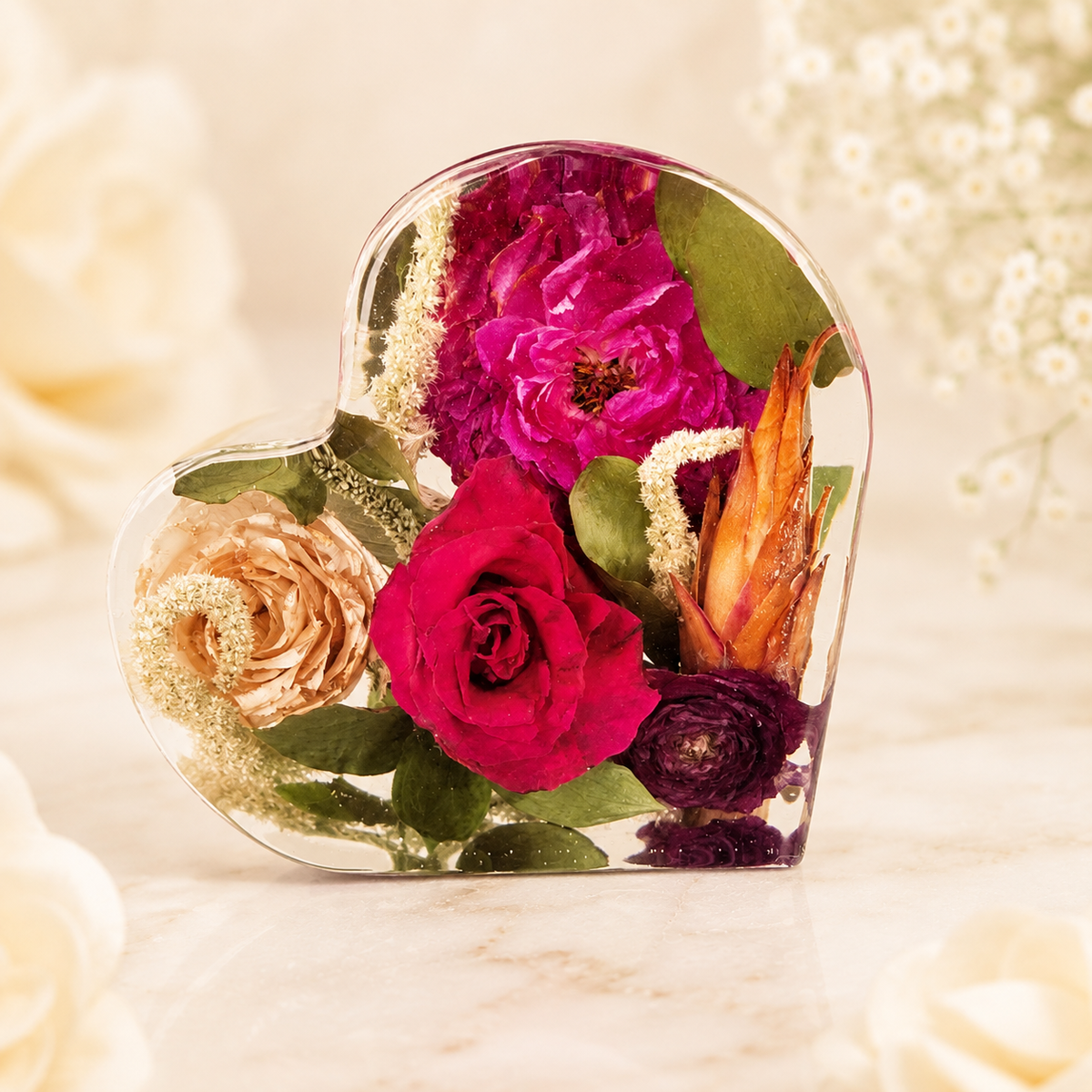 The Everlasting Heart – Resin Flower Preservation Keepsake