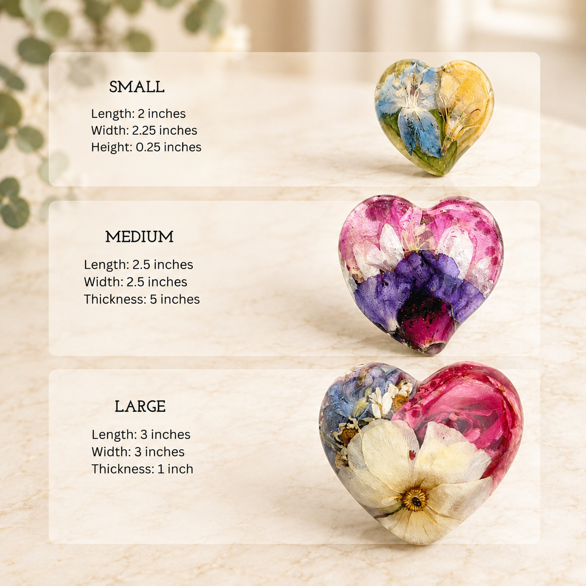 Ever After Heart Keepsake – Custom Resin Flower Memorial