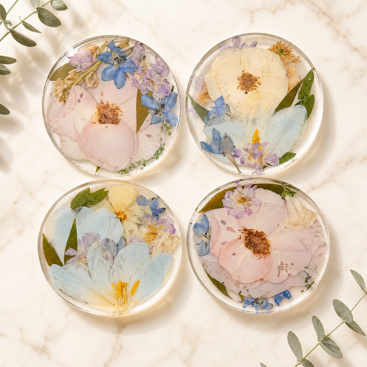 Floral Resin Coasters – Custom Keepsakes with Preserved Flowers