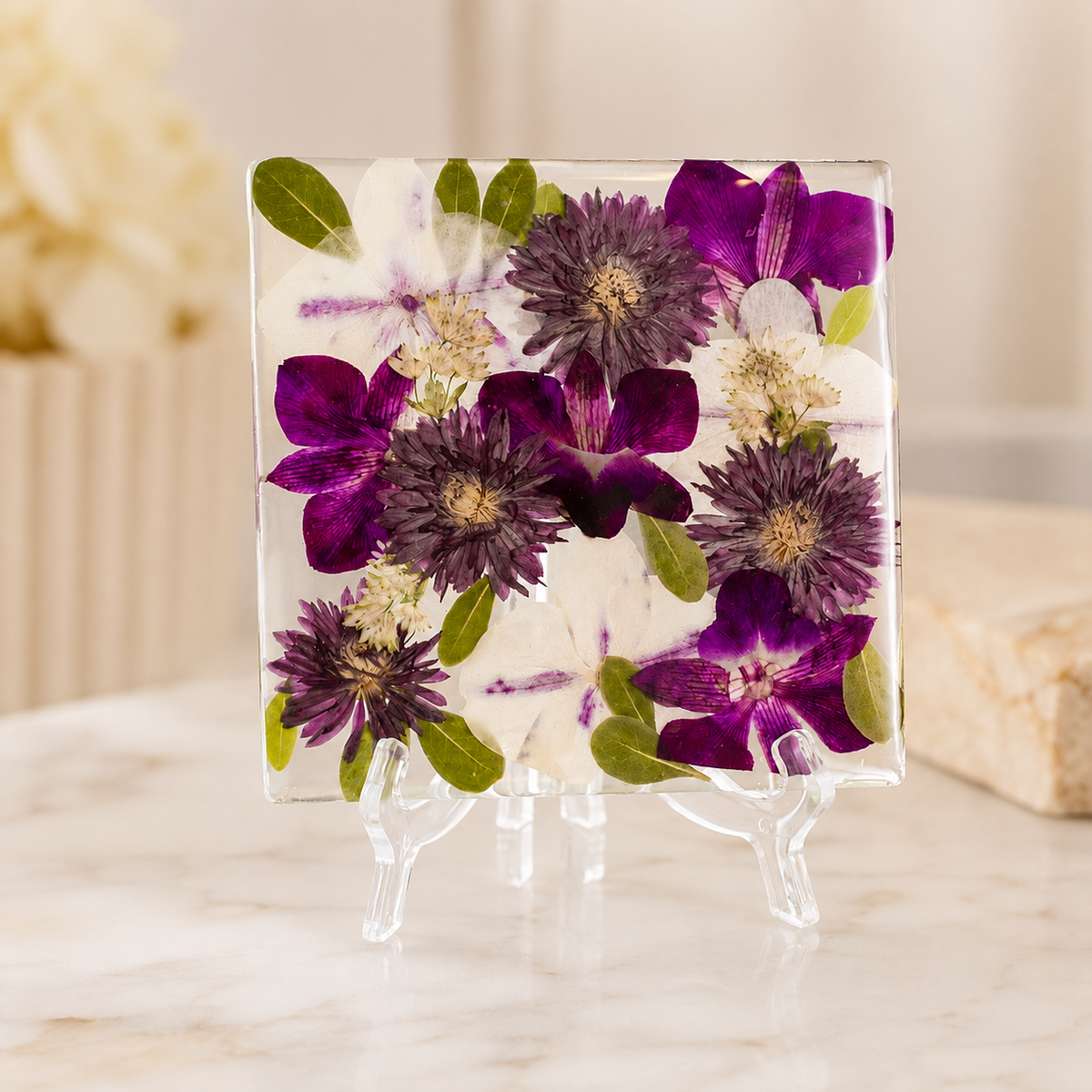 Pressed Flower Resin Keepsake Design