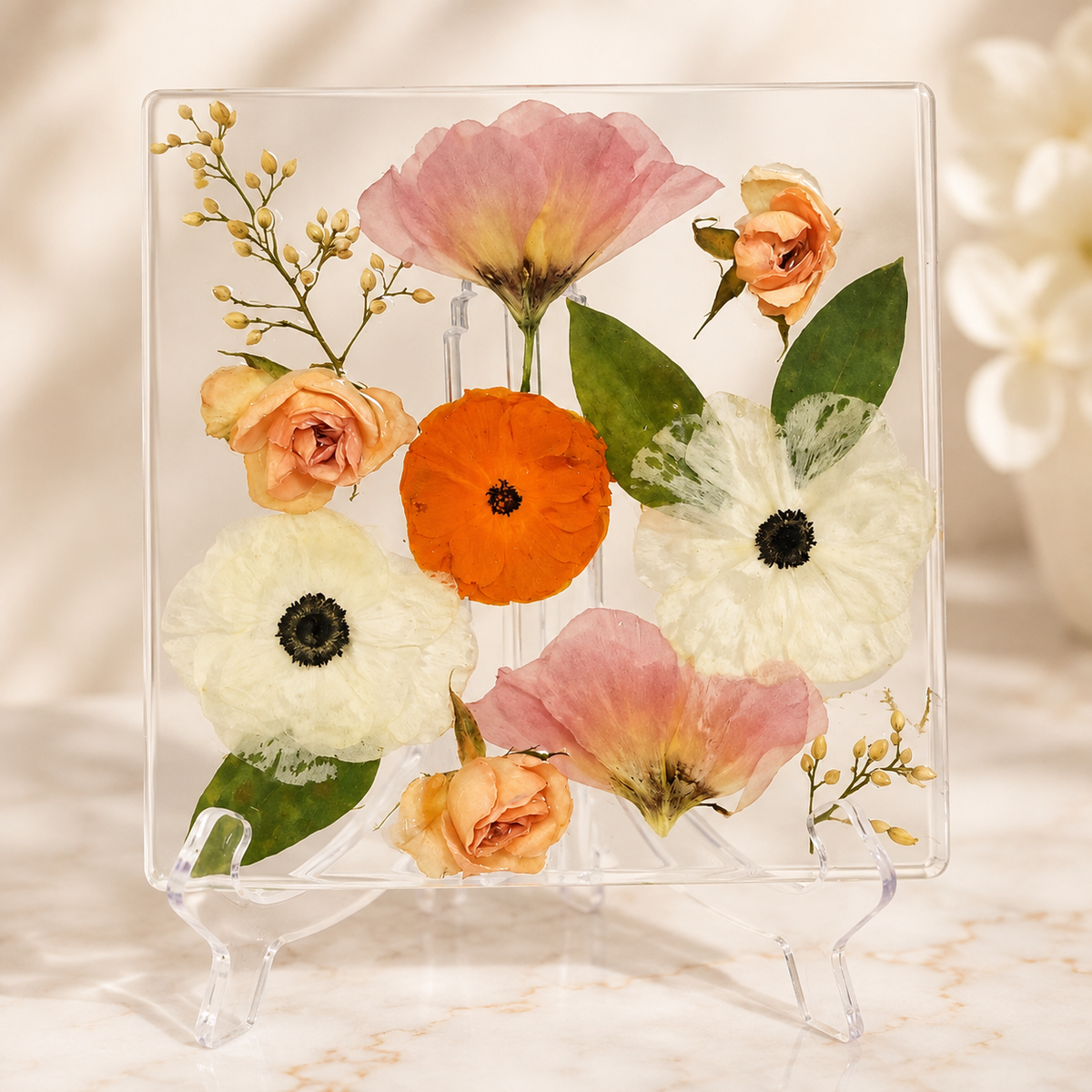 Pressed Flower Resin Keepsake Design