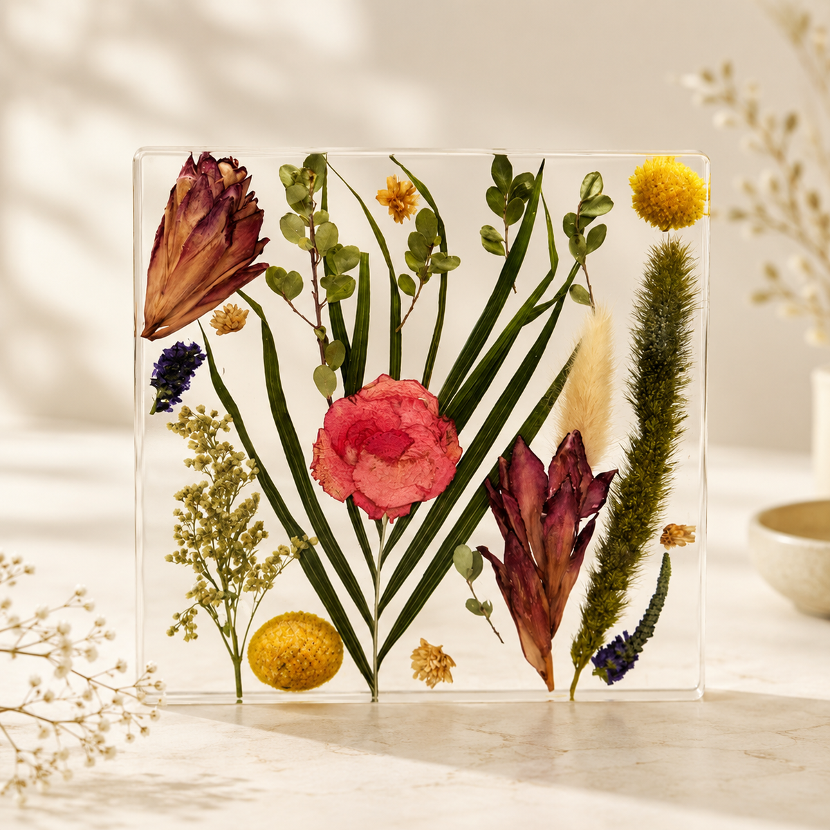 Pressed Flower Resin Keepsake Design