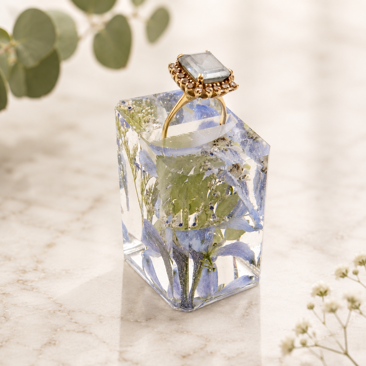 Resin Ring Holder, Square Cut