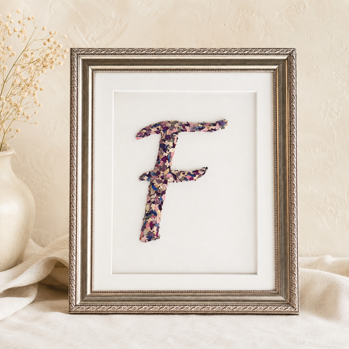 Custom Framed Floral Letters - 8" x 10" Monogram