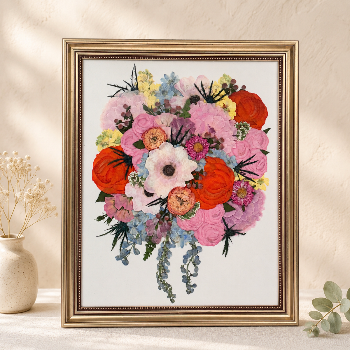 Framed Pressed Flowers - 16" x 20"