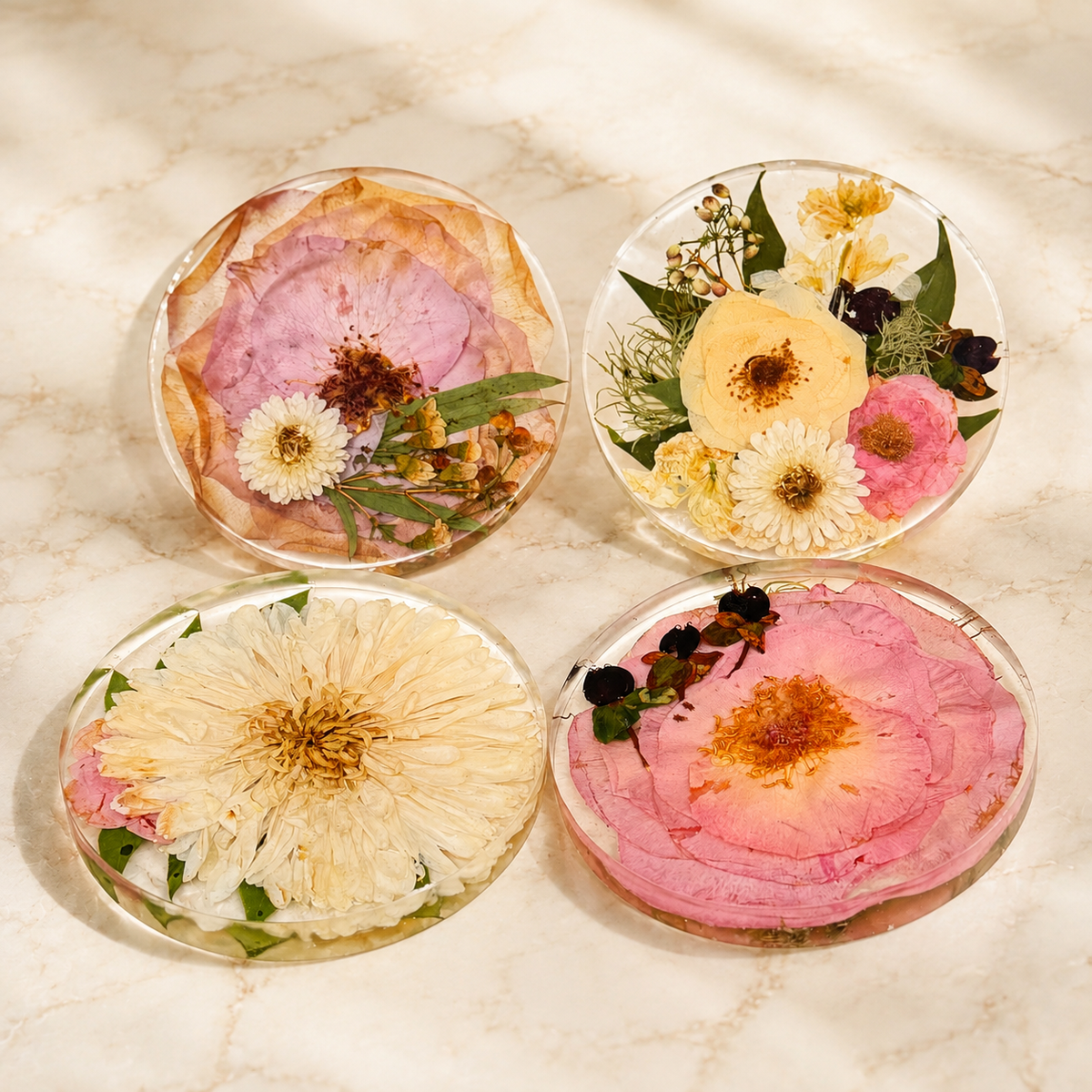 Floral Resin Coasters – Custom Keepsakes with Preserved Flowers