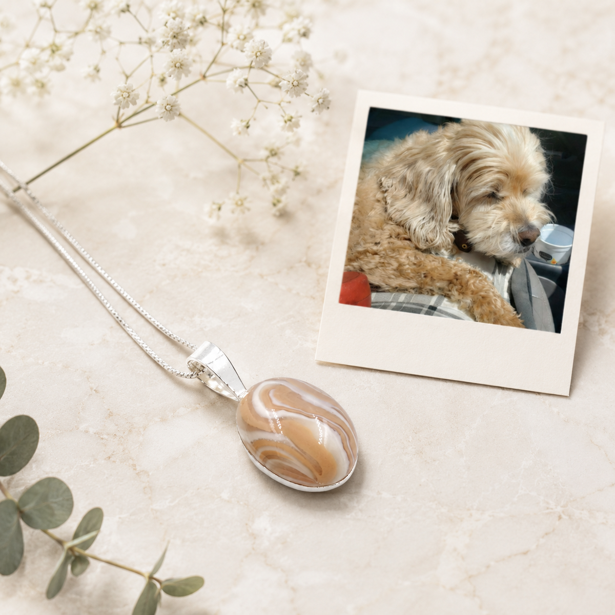 Loyal Companion Oval Pendant – Pet Memorial Jewelry with Ashes or Fur