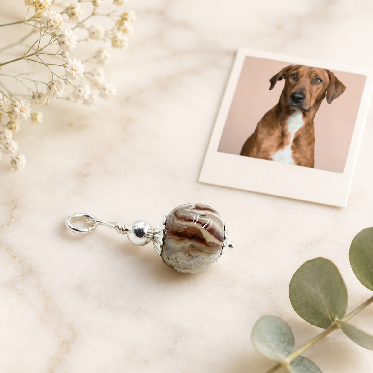 Custom Pet Memorial Charm – Ashes or Fur Keepsake