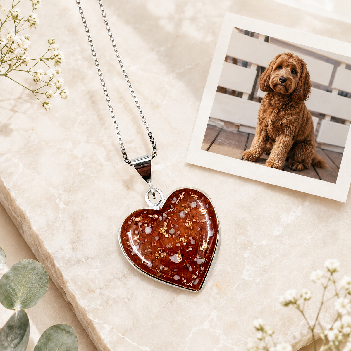 Always With Me – Heart-Shaped Pet Memorial Ash Pendant