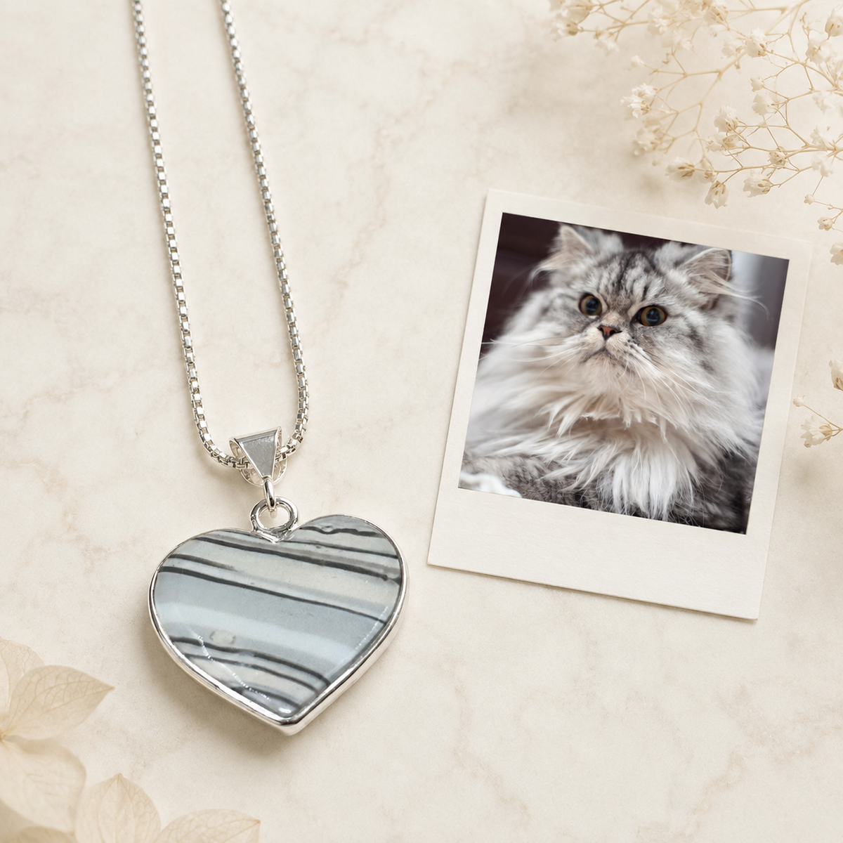Heart Pet Memorial Pendant – Ash or Fur Keepsake