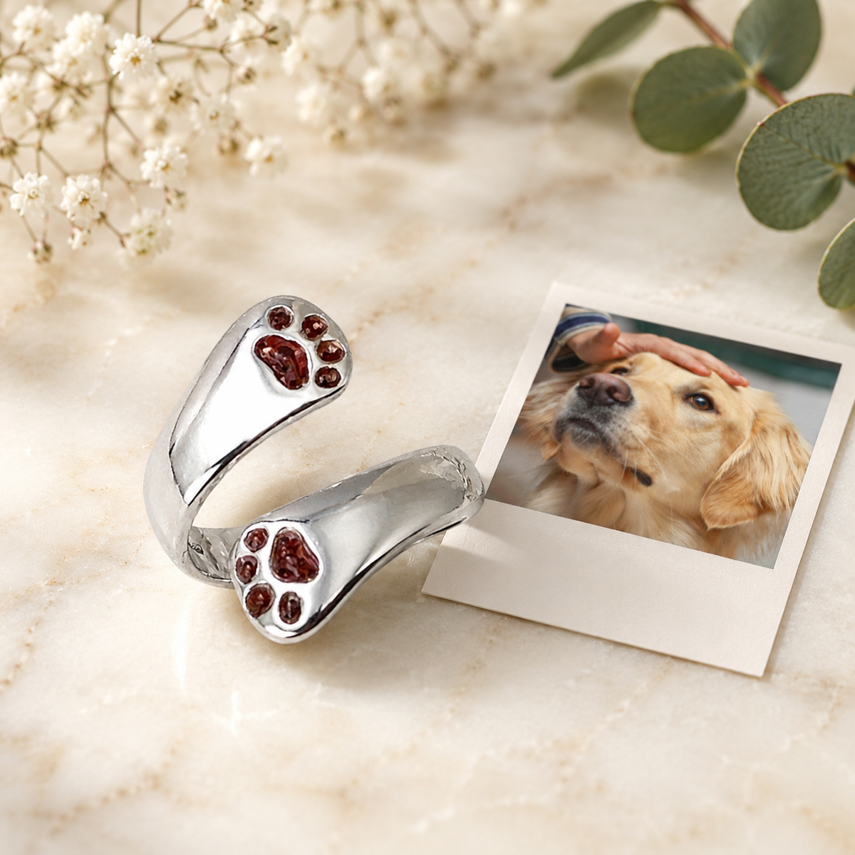 Forever Pawprint – Pet Memorial Ash Ring