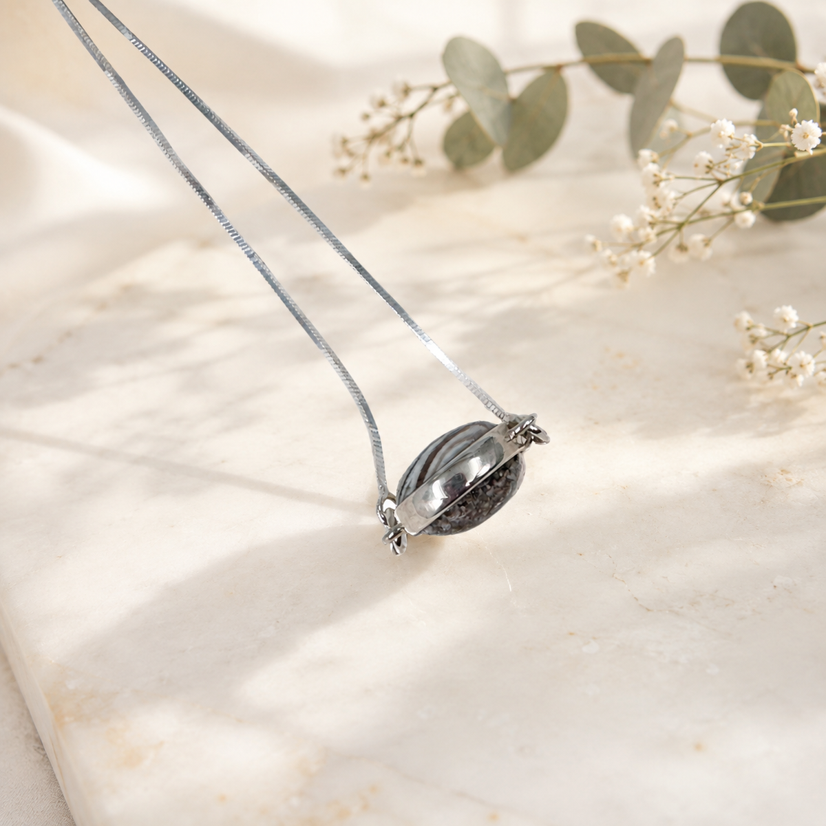 Two Souls Pet Memorial Bracelet – Ashes & Fur Keepsake (Double-Sided)