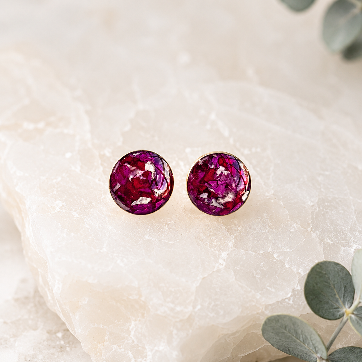 Gold Blossom Stud Earrings