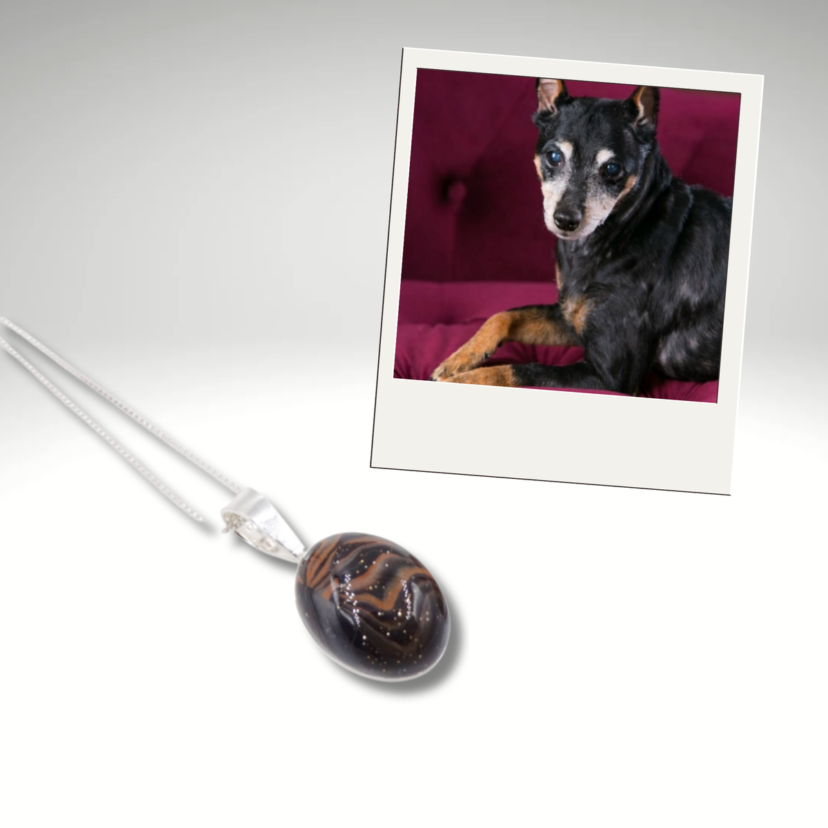 Loyal Companion Oval Pendant – Pet Memorial Jewelry with Ashes or Fur
