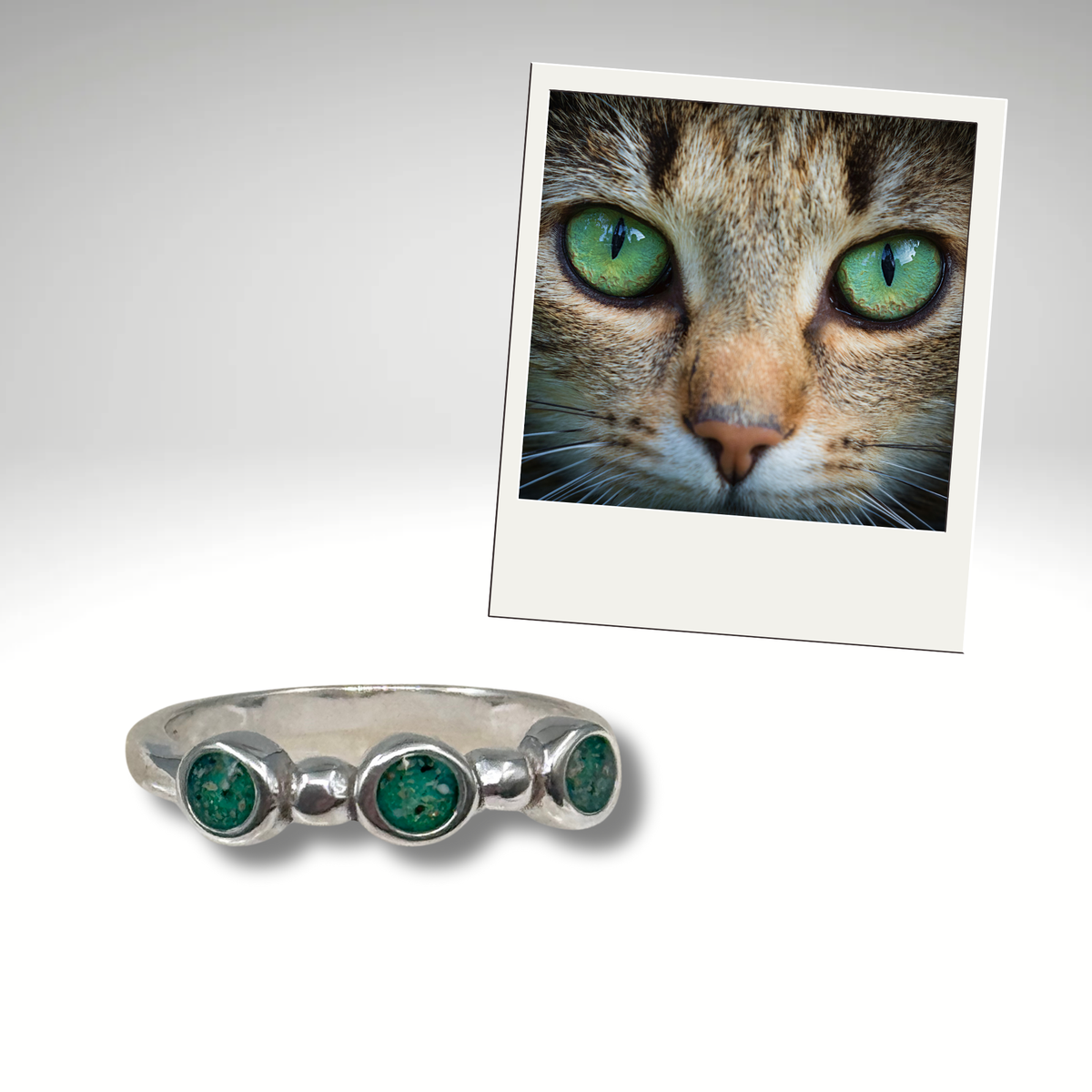 Stackable Trio Pet Memorial Ring – Ashes Only Keepsake Jewelry