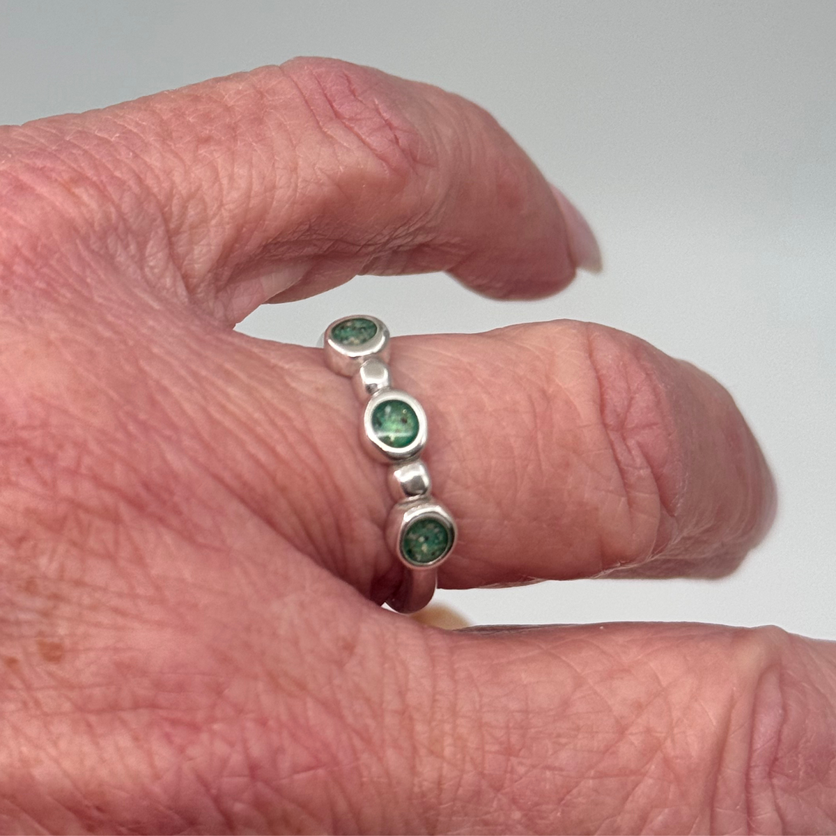 Stackable Trio Pet Memorial Ring – Ashes Only Keepsake Jewelry