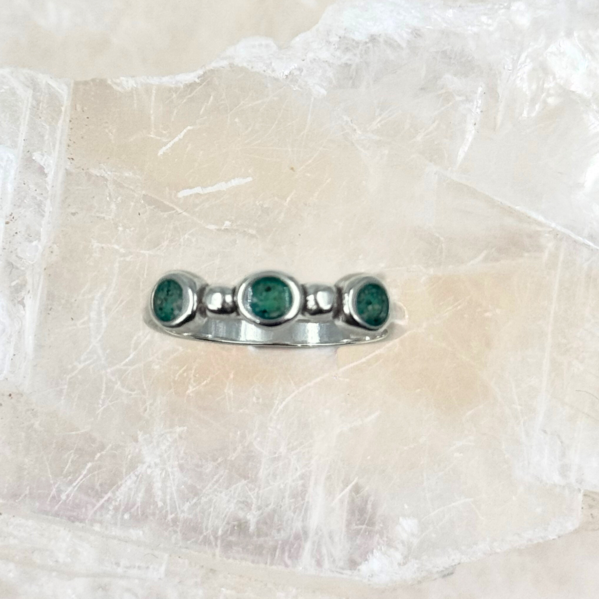 Stackable Trio Pet Memorial Ring – Ashes Only Keepsake Jewelry