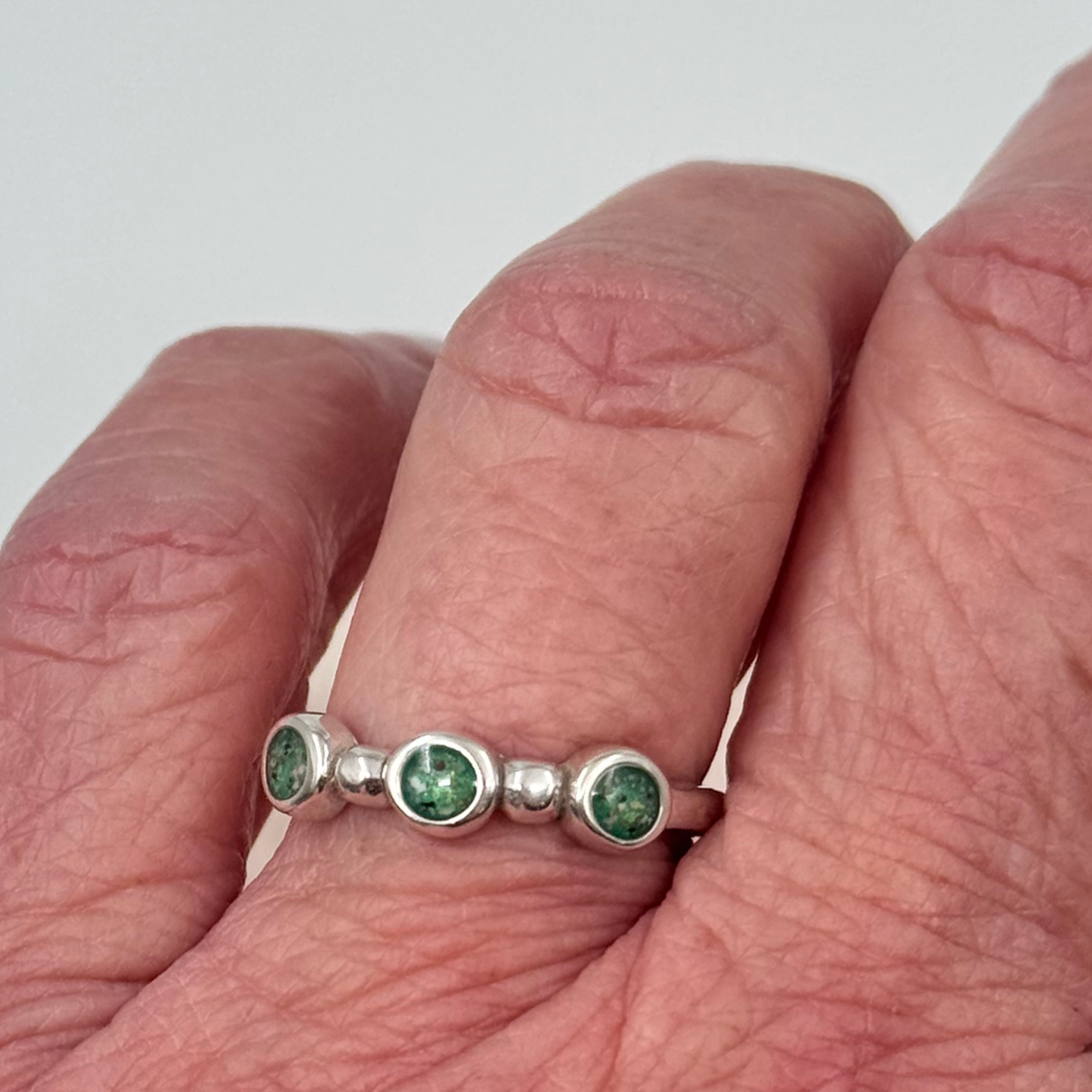 Stackable Trio Pet Memorial Ring – Ashes Only Keepsake Jewelry