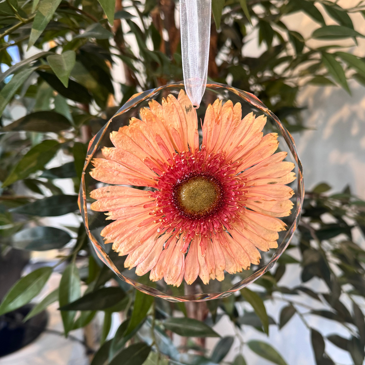 Large Pressed Flower Resin Ornament