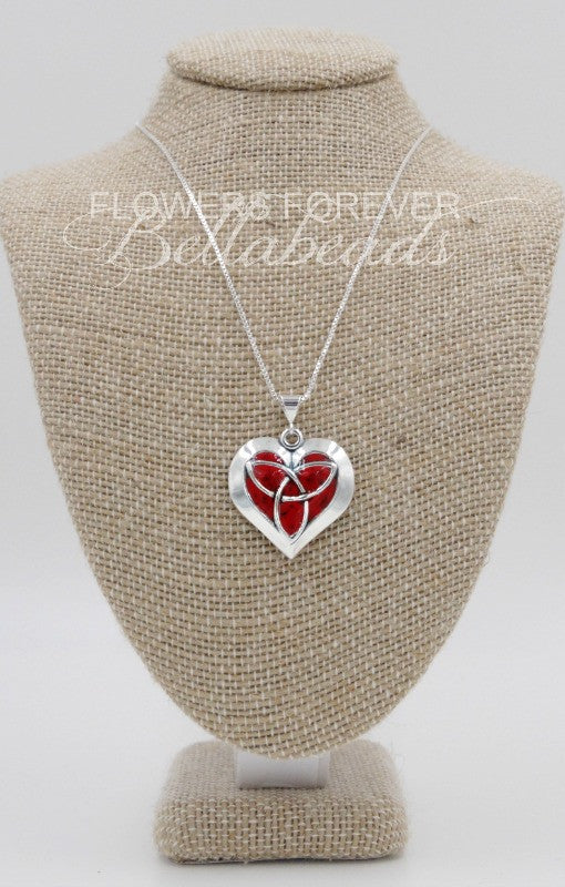 Memorial Jewelry made from Flower Petals, Celtic Heart Necklace Pendant