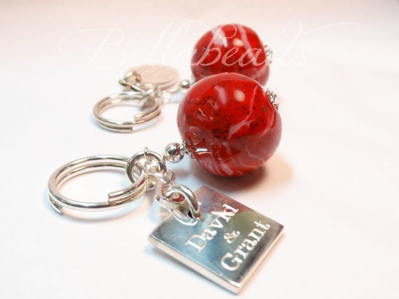 Memorial Jewelry Key Chain made from Flower Petals, Key Chain with Monogram