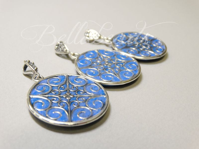 Memorial Jewelry made from Flower Petals, Filigree Circle Necklace Pendant 31mm