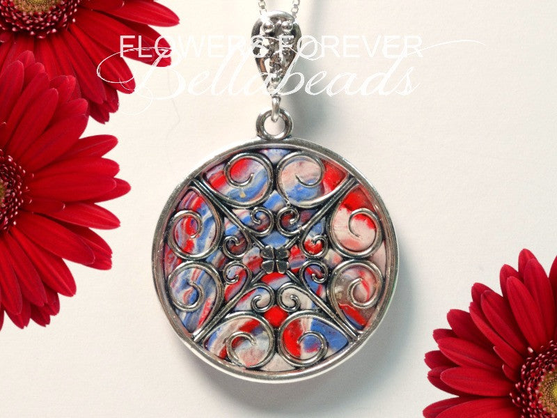 1pc Mandala Flower Charms Filigree Round Metal Pendant Jewelry
