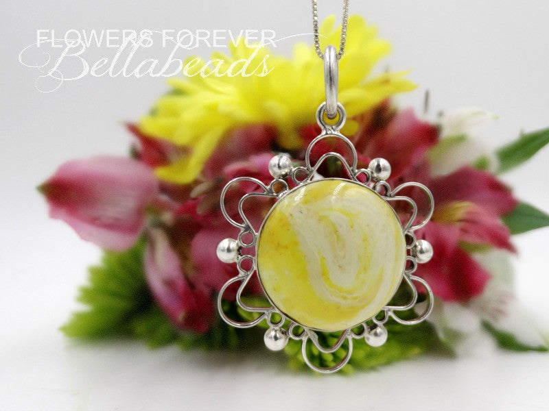 Flower Petal Jewelry, Cremation, Soleil Pendant