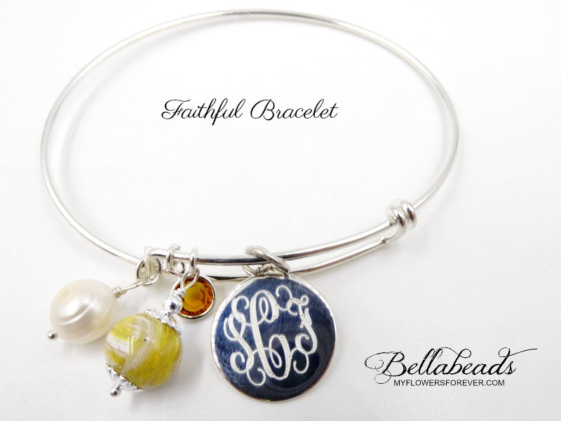 The Faithful Bangle Bracelet - Sterling Silver