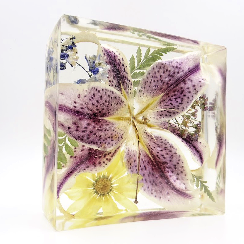 Handmade Glass Flower- One-of-a kind, Violet Tiger Lily