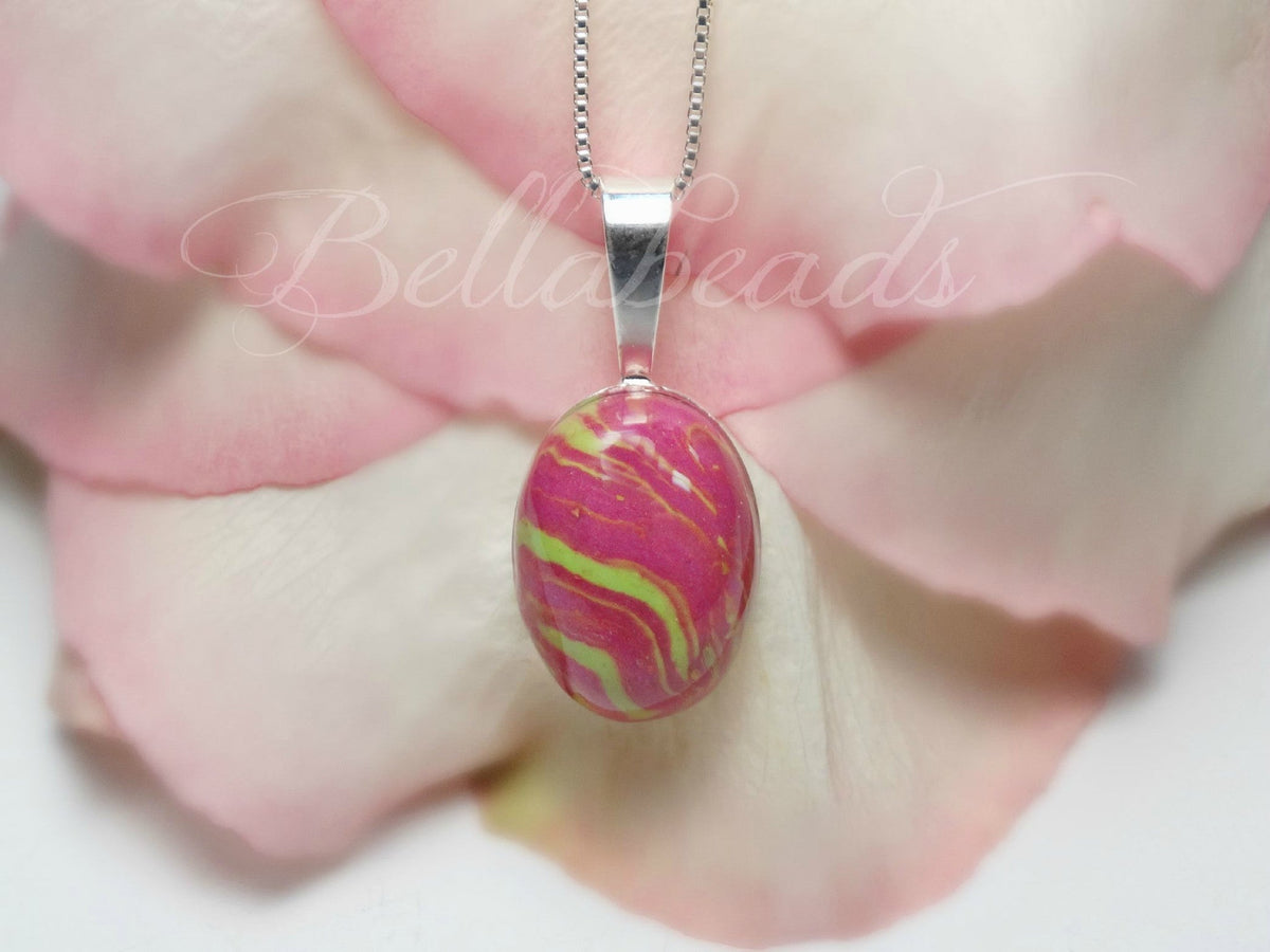 Memorial Jewelry made from Flower Petals, Classic Oval Pendant