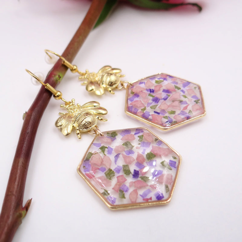 Resin Bee Earrings - Memorial