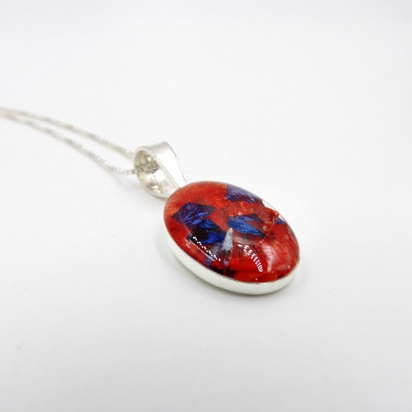 Resin Classic Oval Pendant - Sterling Silver
