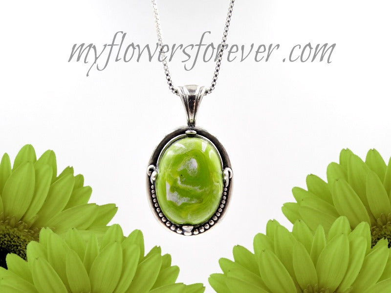 Handmade flower necklace with funeral flowers