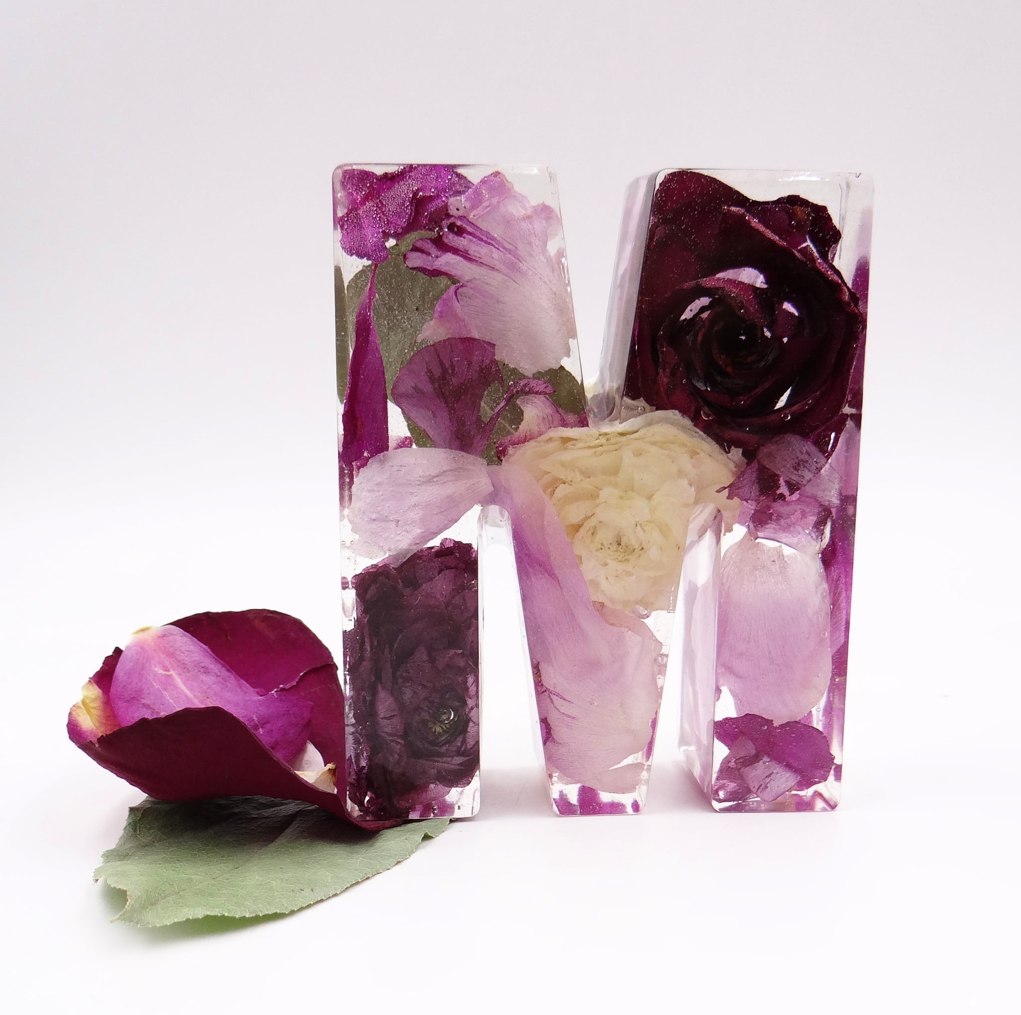 Resin Letters Roses Personalized Resin Letter Keepsake – Small Flower Petal Initial ...