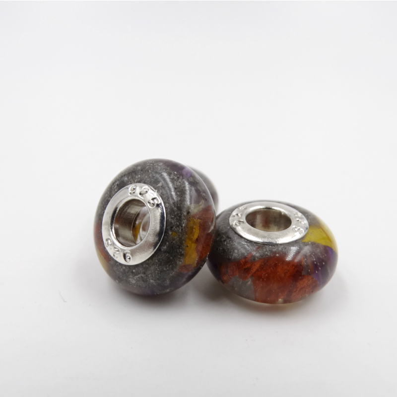 Pandora beads made with flowers and ashes