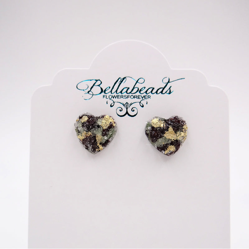 Resin Heart Earrings - Memorial